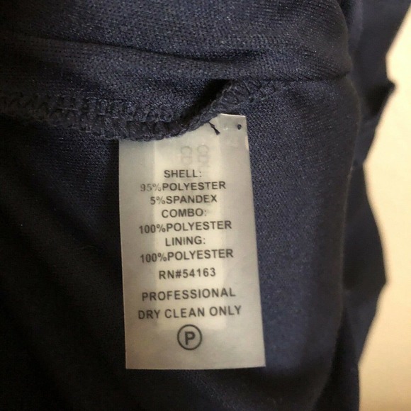 Calvin Klein Sequined Shoulders Cowl Neck Sheath Dress Navy Blue Black Sz 10 - Picture 6 of 7